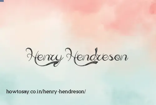Henry Hendreson