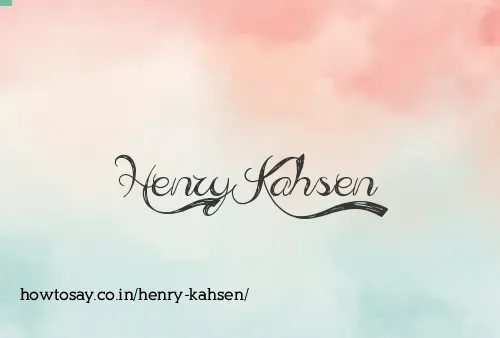 Henry Kahsen