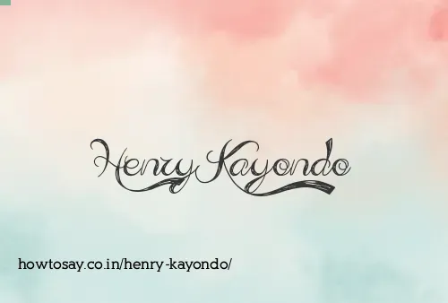 Henry Kayondo