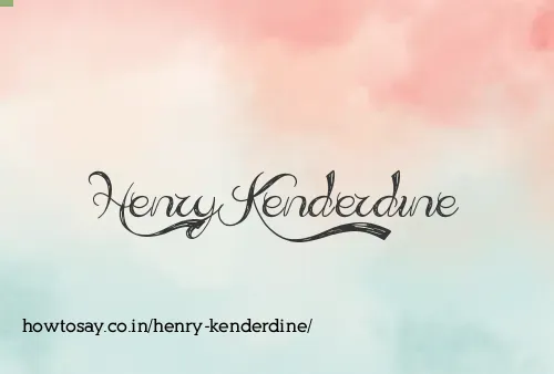 Henry Kenderdine