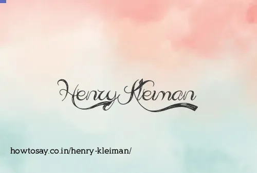 Henry Kleiman