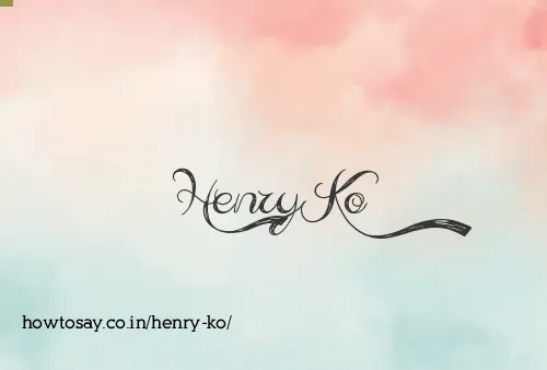 Henry Ko