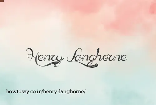 Henry Langhorne