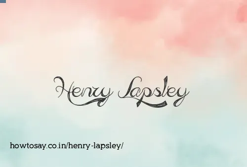 Henry Lapsley