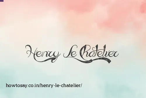 Henry Le Chatelier