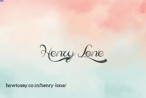 Henry Lone