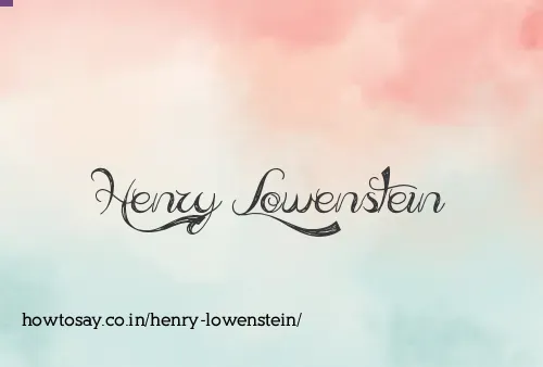 Henry Lowenstein
