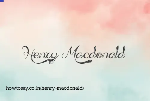 Henry Macdonald