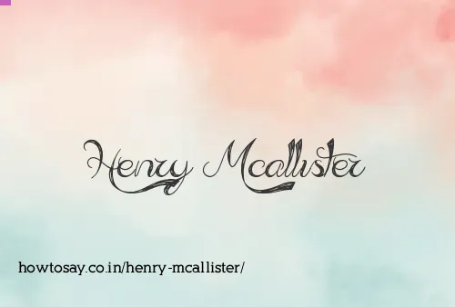 Henry Mcallister