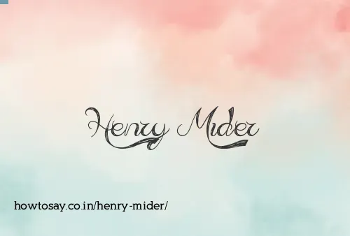 Henry Mider