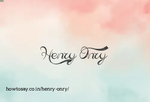 Henry Onry