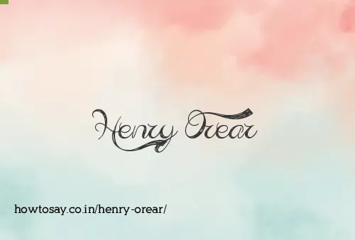 Henry Orear