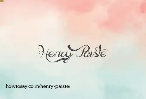 Henry Paiste