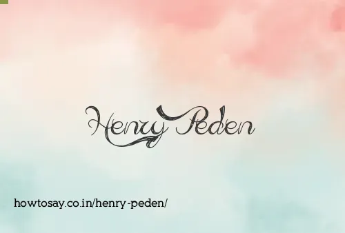 Henry Peden