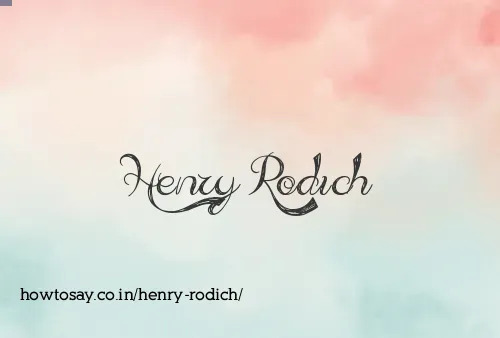Henry Rodich