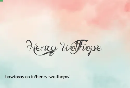Henry Wolfhope