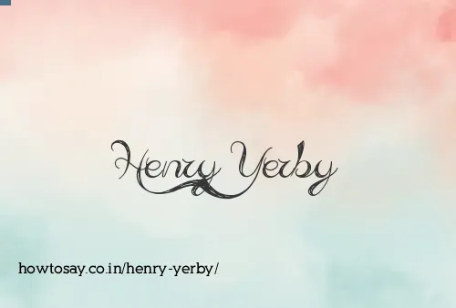 Henry Yerby