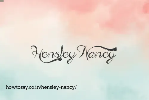 Hensley Nancy