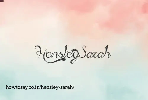 Hensley Sarah