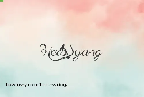 Herb Syring