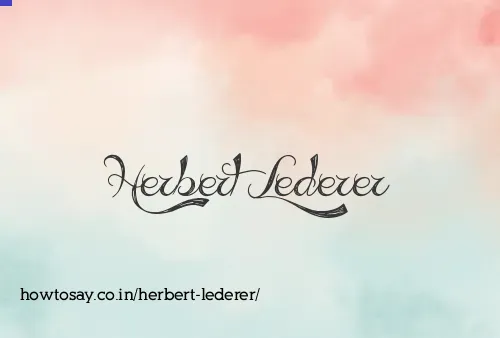 Herbert Lederer