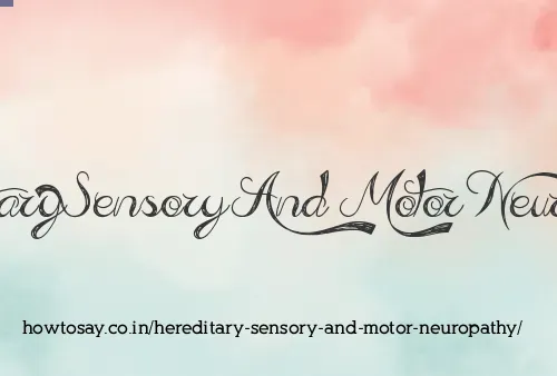 Hereditary Sensory And Motor Neuropathy