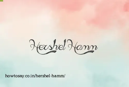 Hershel Hamm