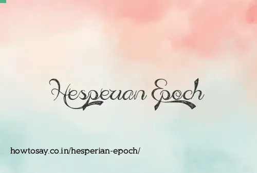 Hesperian Epoch
