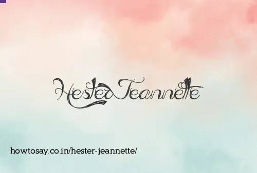 Hester Jeannette