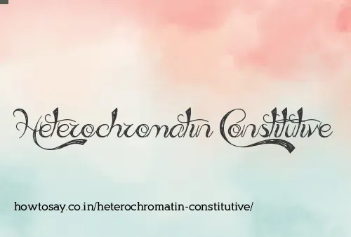 Heterochromatin Constitutive