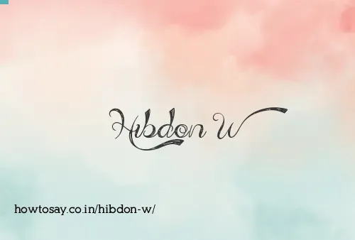 Hibdon W