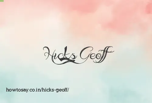 Hicks Geoff