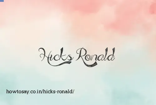 Hicks Ronald