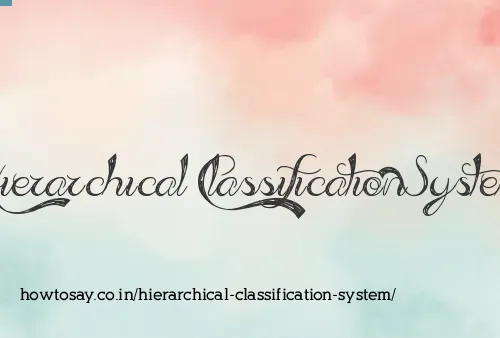 Hierarchical Classification System