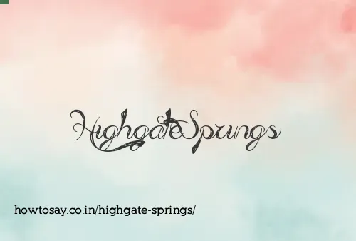 Highgate Springs
