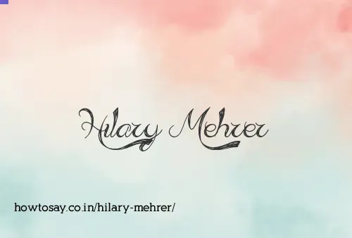Hilary Mehrer
