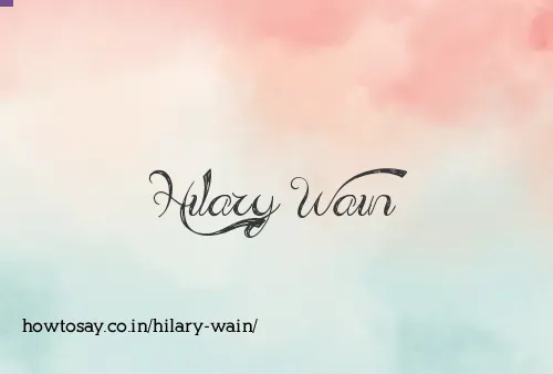 Hilary Wain
