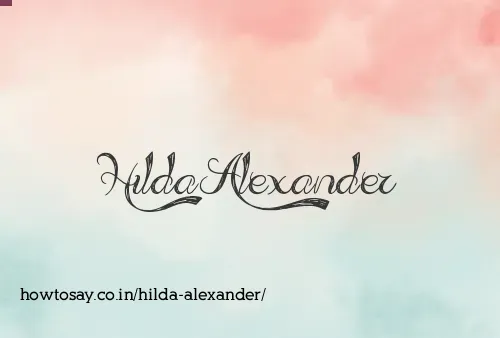 Hilda Alexander