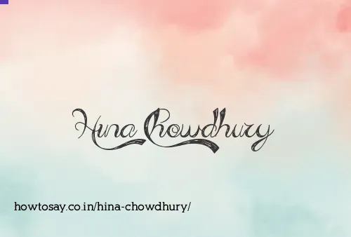 Hina Chowdhury