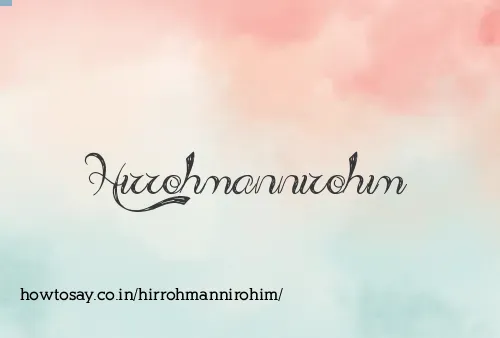 Hirrohmannirohim