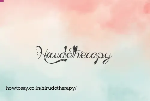 Hirudotherapy