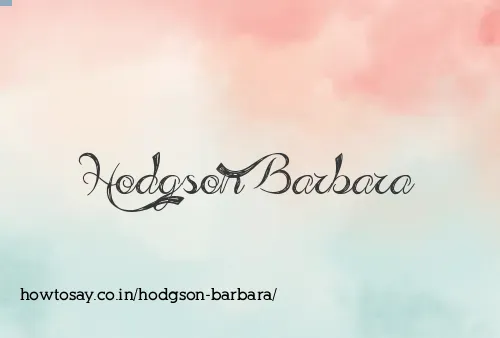 Hodgson Barbara