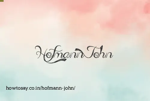Hofmann John
