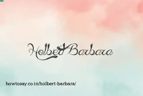 Holbert Barbara