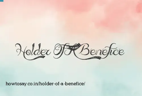 Holder Of A Benefice