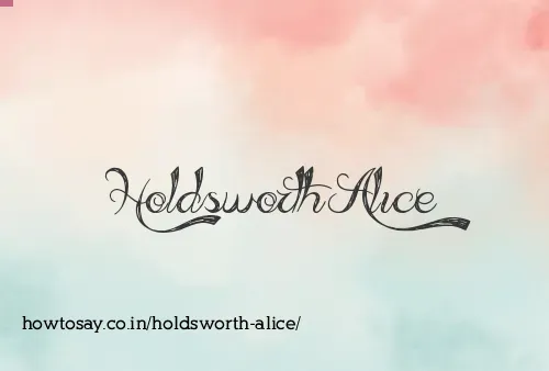Holdsworth Alice