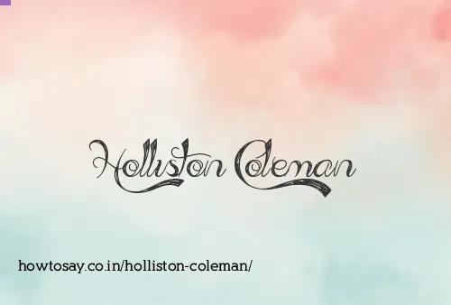 Holliston Coleman