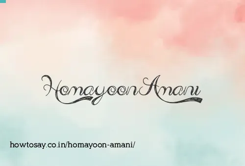 Homayoon Amani