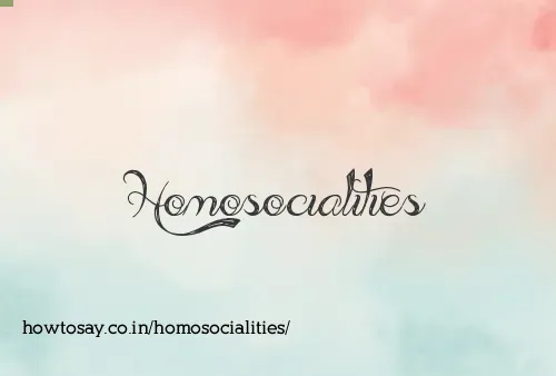 Homosocialities
