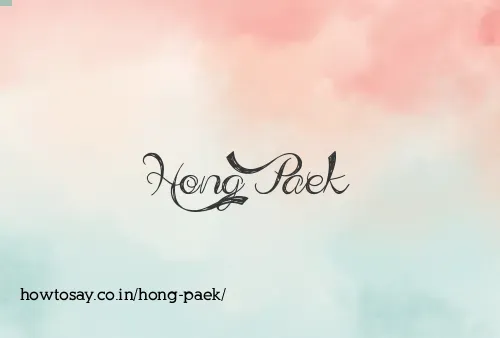 Hong Paek